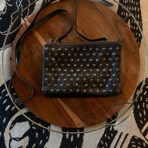 Frye Leather crossbody purse with 3 zip